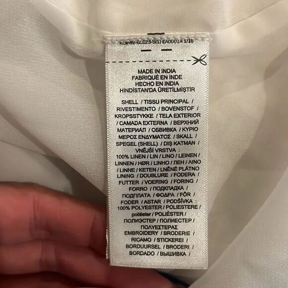 Lauren Ralph Lauren White Embroidered Linen Dress, size 14! - Picture 9 of 11